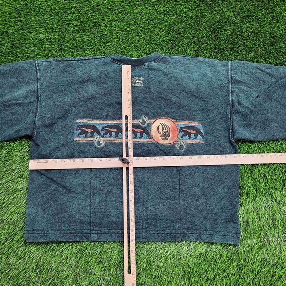 Vintage Native-American Cardigan Womens Large 23x21 Green - Picture 4 of 14